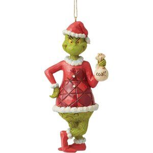 Enesco Dr. Seuss Jim Shore Santa Grinch with Bag of Coal Hanging Ornament NIB